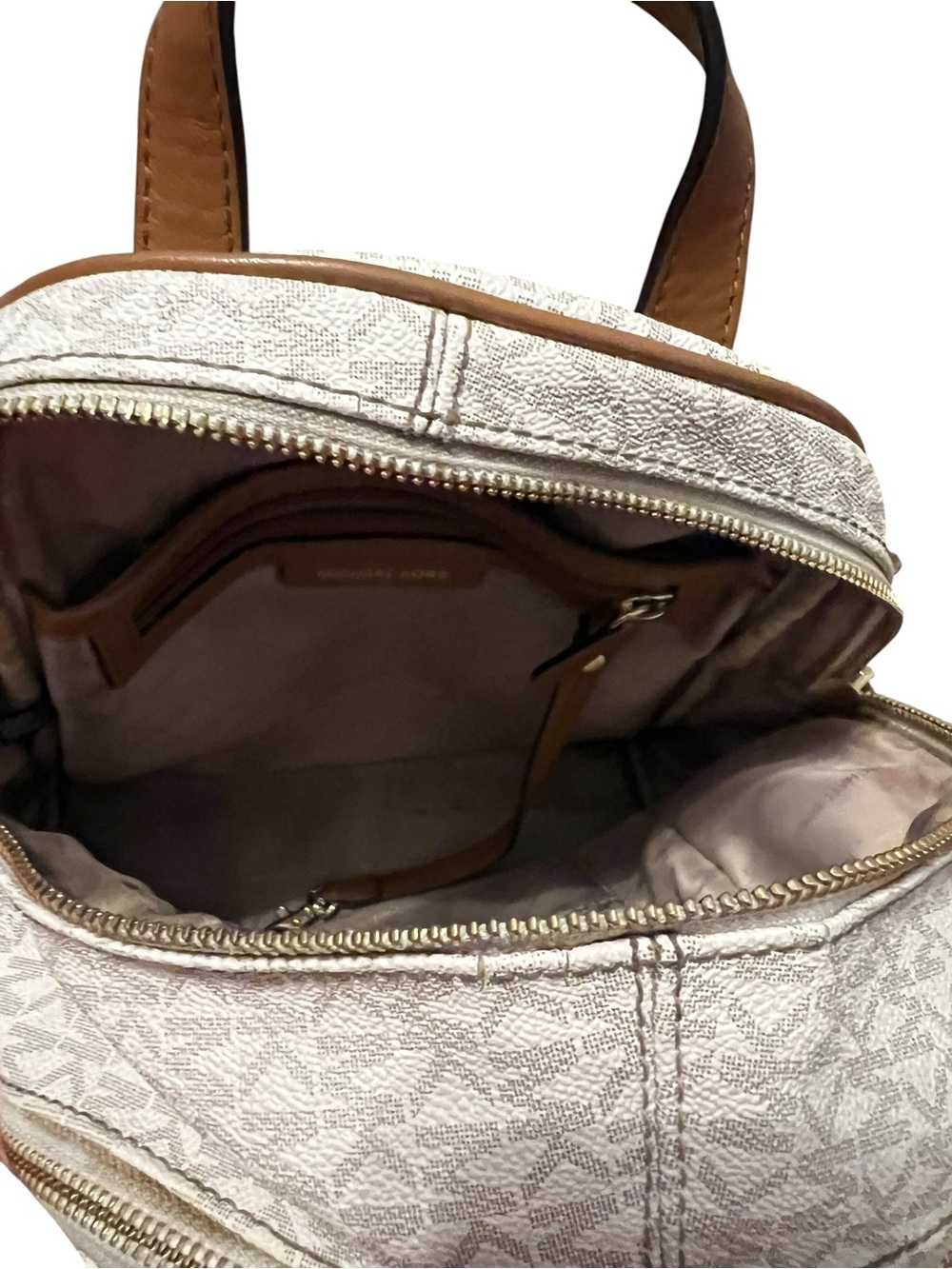 Michael Kors Cream Signature Mini Backpack with Gold Hardware - Picture 6 of 10